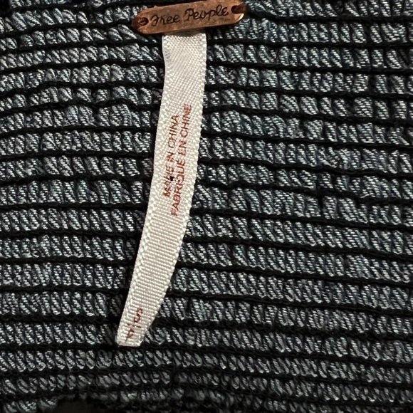 Free People Polka Dot Chambray Denim Corset Mini Dress 100% Cotton - Picture 13 of 15